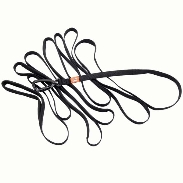 Black 5m Canny Recall Lead for small dogs & puppies with locking carabiner, padded handle and grab points.